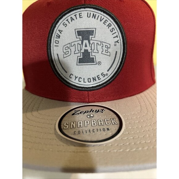 Iowa State Cyclones Flat Brim Snapback Hat Gray Maroon New - Picture 3 of 6
